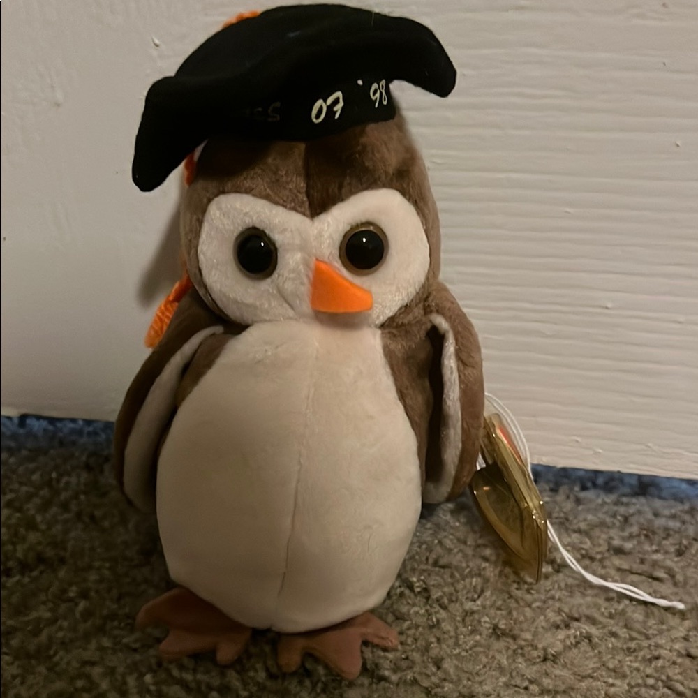 Graduation Owl Plush Toy - Brown and Cream